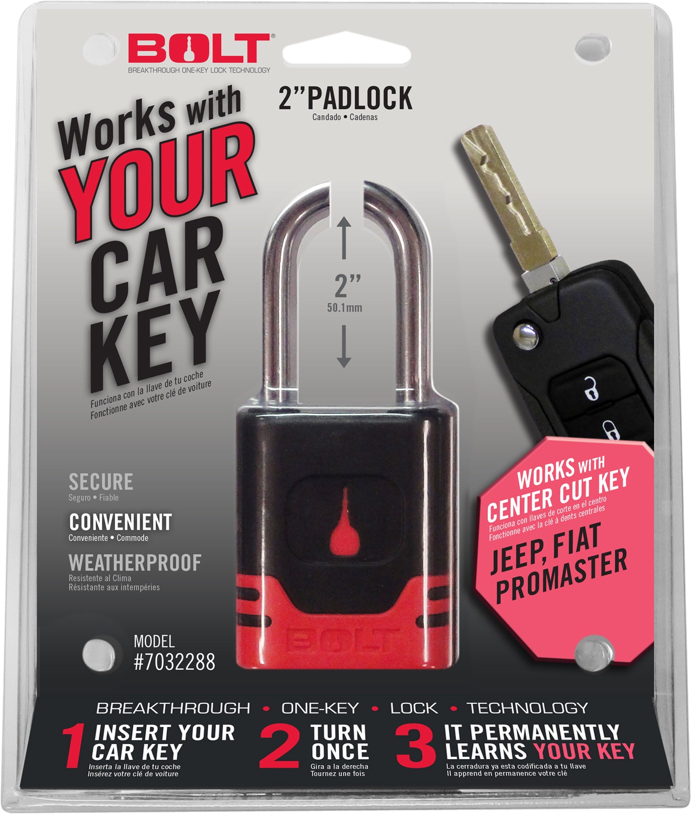 BOLT Padlock Jeep Center Cut 7032288