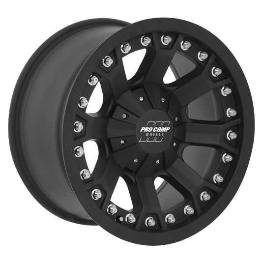 Pro Comp Wheels Grind Matte Black 17x9 5x5 4.75BS Offset -6mm Cap P/N 703355500 7033-7905