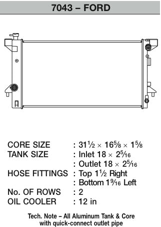 CSF Cooling Racing CSF 7043 - 10-14 Ford F-150 SVT Raptor Radiator (Discontinued) 7043