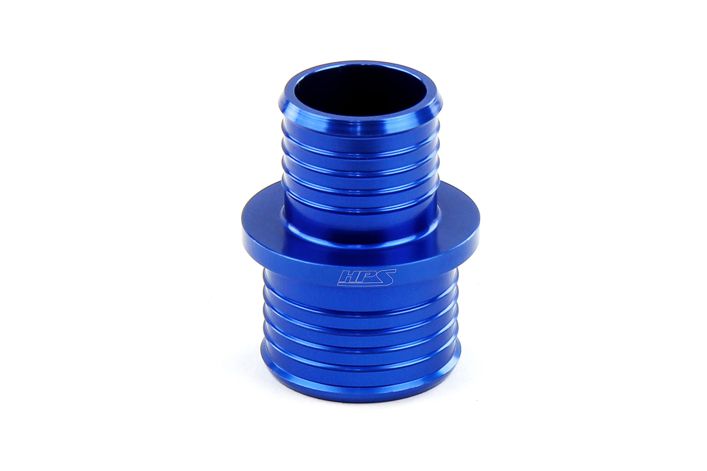 HPS Performance Billet Multi-ribbed Aluminum Reducing Hose Union 1-1/4" - 1-1/2" OD Blue AHUR-125-150-BLUE