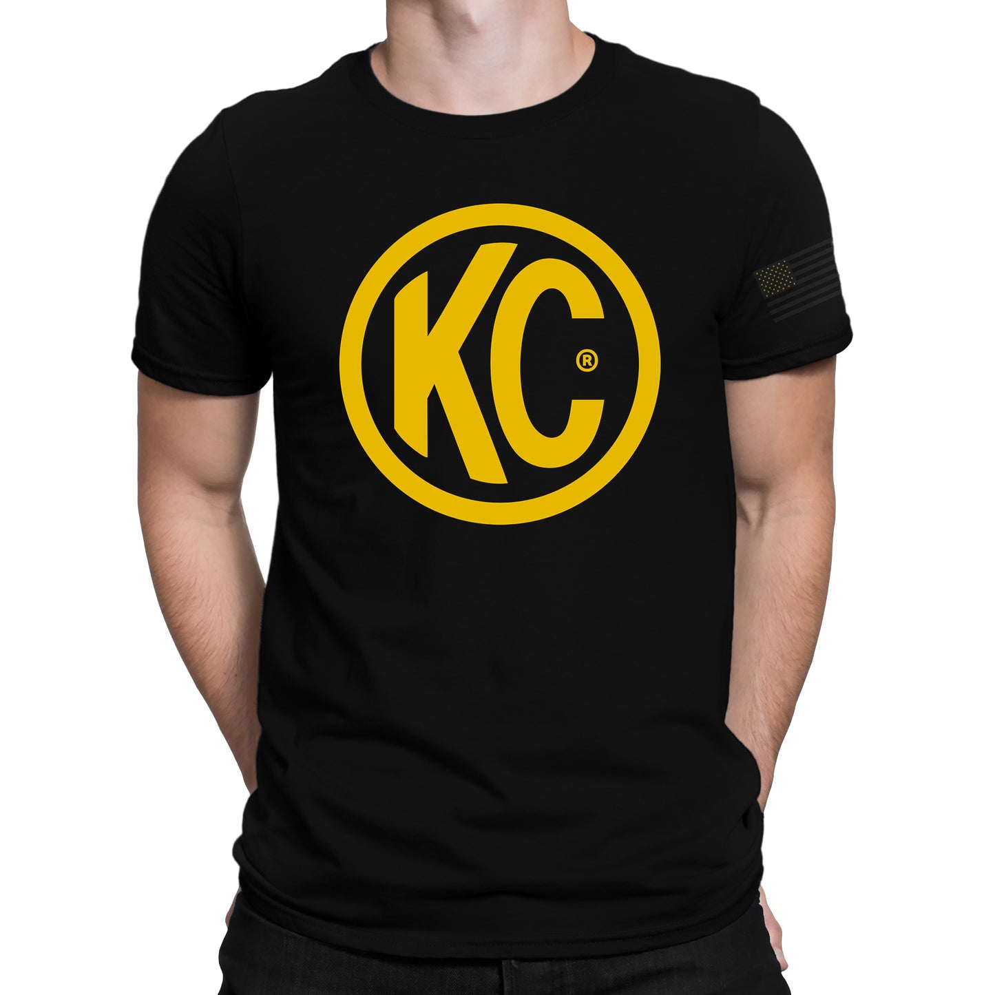 KC HiLiTES KC Classic Yellow Logo Tee Shirt - Black - Small 70612