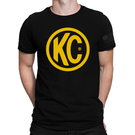 KC HiLiTES KC Classic Yellow Logo Tee Shirt - Black - Large 70614