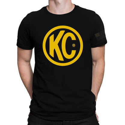 KC HiLiTES KC Classic Yellow Logo Tee Shirt - Black - 2X-Large 70616