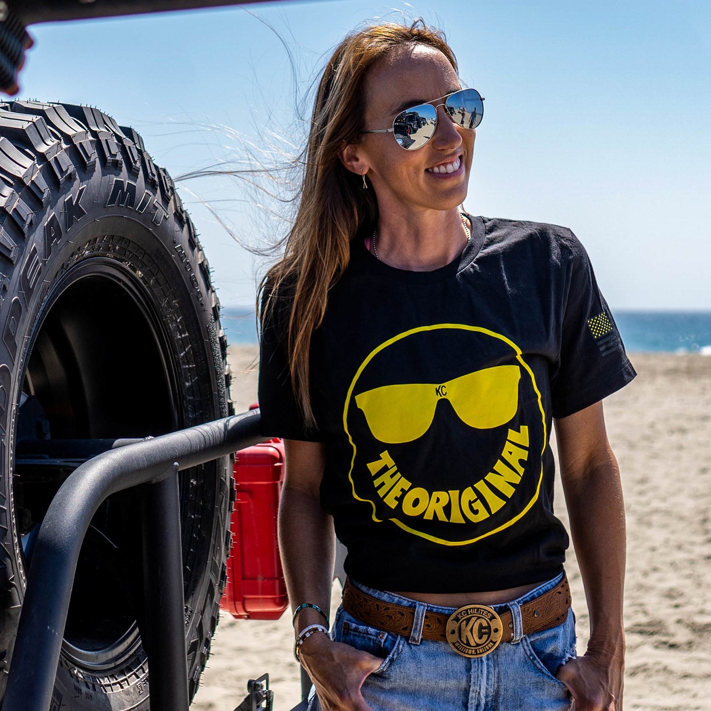 KC HiLiTES KC Smiley Tee Shirt - Black - Medium 70625