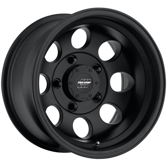 Pro Comp Wheels Vintage Matte Black 15x10 5x4.5 3.625BS Offset -47mm Cap P/N 8327041 7069-5165