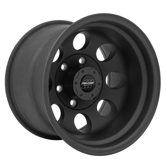 Pro Comp Wheels Vintage Matte Black 15x10 6x5.5 3.625BS Offset -47mm Cap P/N 8425041 7069-5183