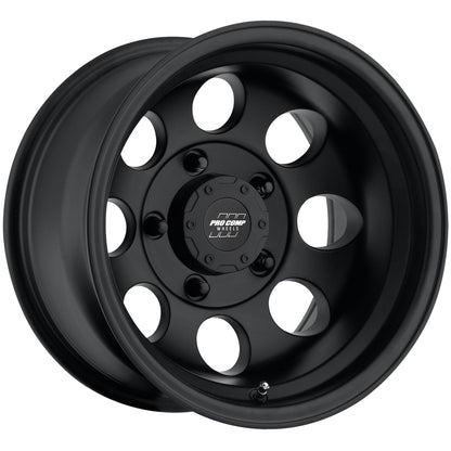 Pro Comp Wheels Vintage Matte Black 16x8 5x4.5 4BS Offset -12mm Cap P/N 8327041 7069-6865