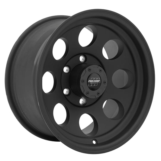 Pro Comp Wheels Vintage Matte Black 16x8 6x5.5 4BS Offset -12mm Cap P/N 8425041 7069-6883