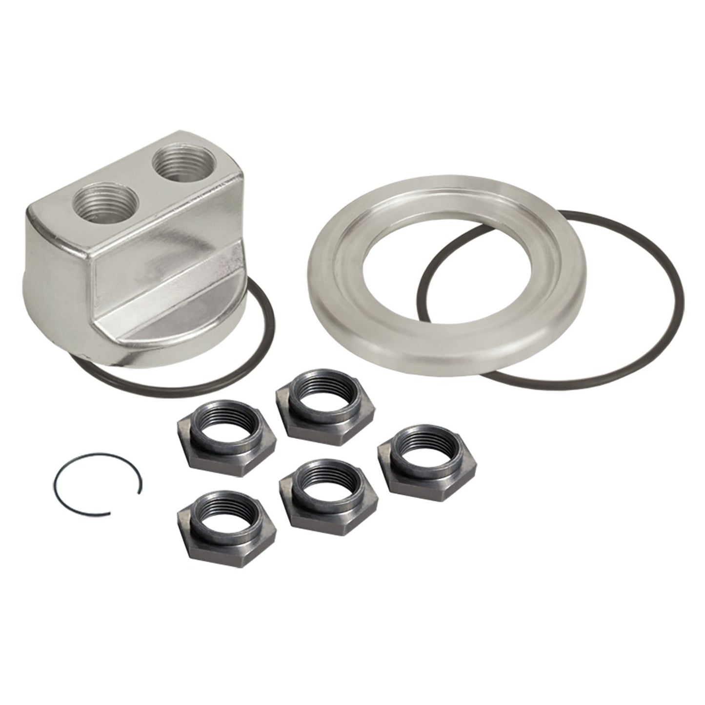 Derale Standard Universal Engine Spin On Adapter with 1/2" NPT Ports 15747