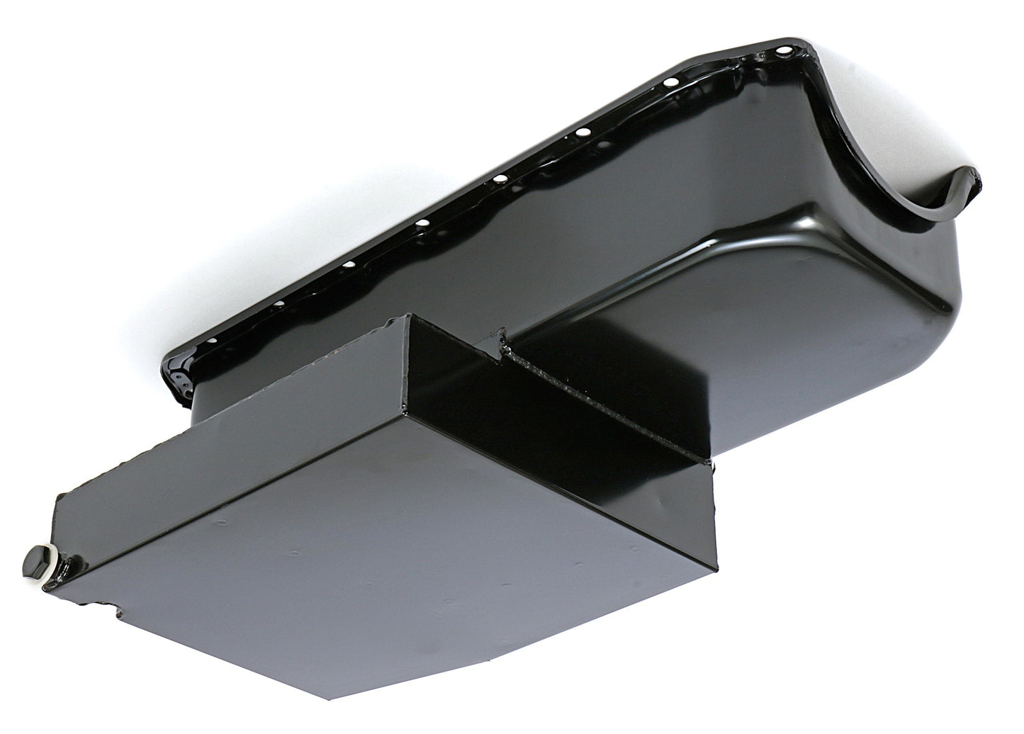 Trans-Dapt Performance Sb Chevy ('55-79) Claimer Oil Pan 283-400; 8Qt Drivers Side Dipstick- Black 7113