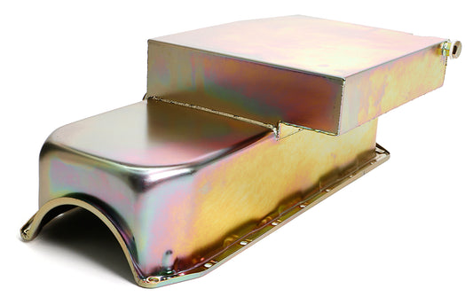 Trans-Dapt Performance Sb Chevy 283-400 (1955-79) Claimer Oil Pan; 8Qt; Drivers Side Dipstick- Zinc 7115