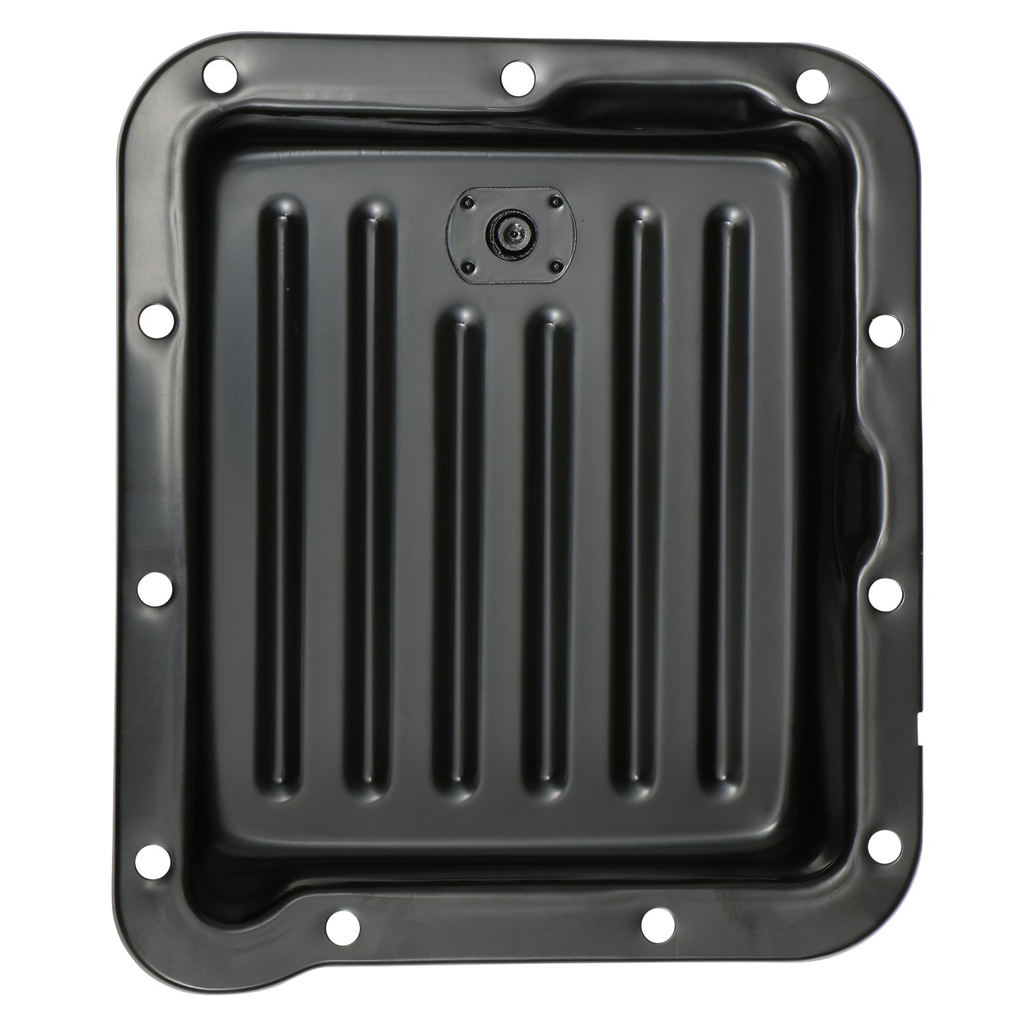 Trans-Dapt Performance Ford C-4 Black Steel Transmission Pan; Stock Capacity; Stock Depth; Finned Bottom 7170
