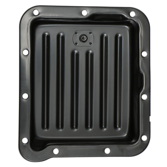 Trans-Dapt Performance Ford C-4 Black Steel Transmission Pan; Stock Capacity; Stock Depth; Finned Bottom 7170