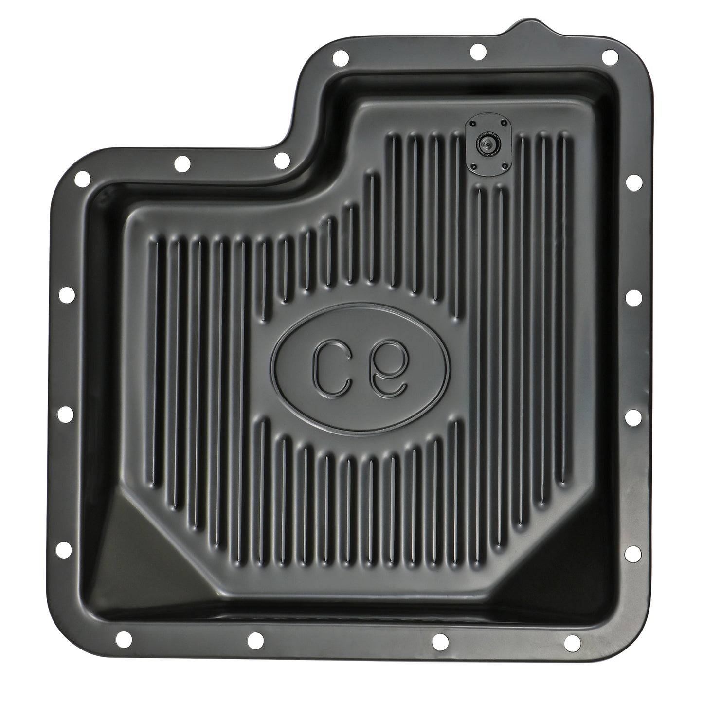 Trans-Dapt Performance Ford C-6 Black Steel Transmission Pan; Stock Capacity; Stock Depth; Finned Bottom 7171
