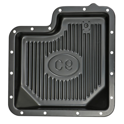 Trans-Dapt Performance Ford C-6 Black Steel Transmission Pan; Stock Capacity; Stock Depth; Finned Bottom 7171