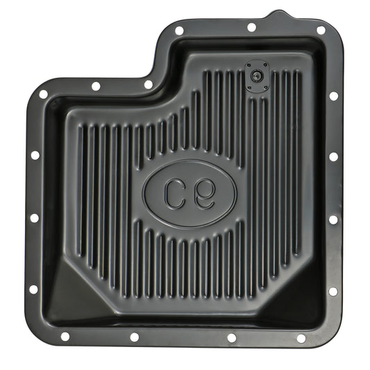 Trans-Dapt Performance Ford C-6 Black Steel Transmission Pan; Stock Capacity; Stock Depth; Finned Bottom 7171