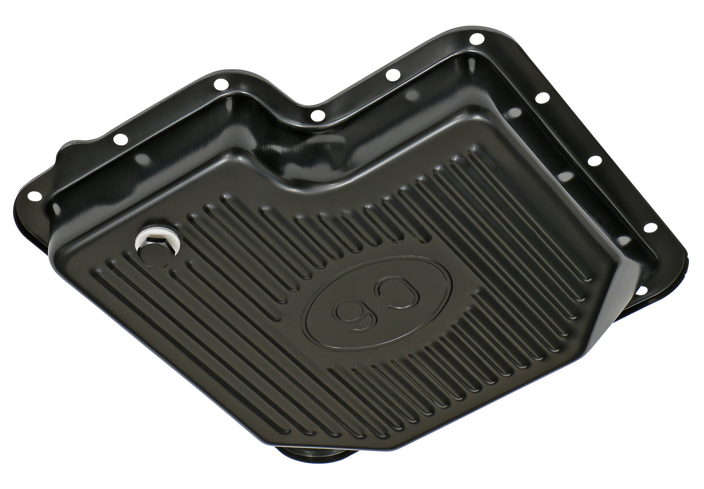 Trans-Dapt Performance Ford C-6 Black Steel Transmission Pan; Stock Capacity; Stock Depth; Finned Bottom 7171