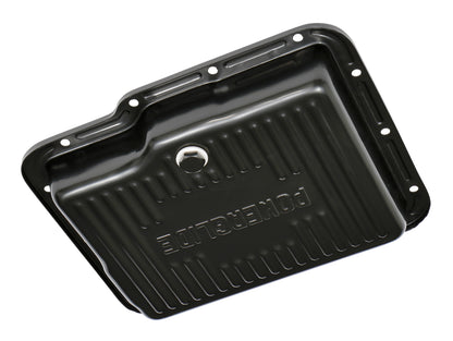 Trans-Dapt Performance Powerglide Black Steel Transmission Pan; Stock Capacity; Stock Depth; Finned Bottom 7172