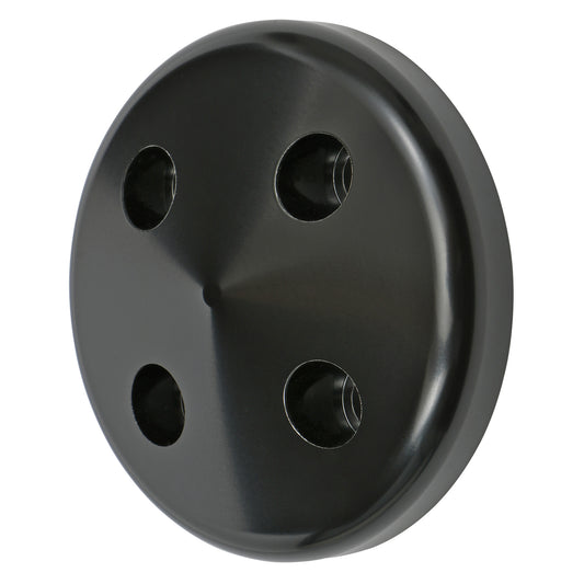 Trans-Dapt Performance Water Pump Pulley Nose; 1955-1968 Chevrolet 283-350; Short Water Pump- Black Aluminum 7180