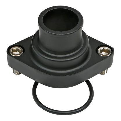 Trans-Dapt Performance Straight-Up Style Water Neck; (O-Ring Seal); Sb And Bb Chevy V8- Black Aluminum 7192