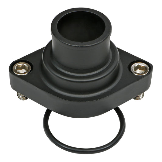 Trans-Dapt Performance Straight-Up Style Water Neck; (O-Ring Seal); Sb And Bb Chevy V8- Black Aluminum 7192