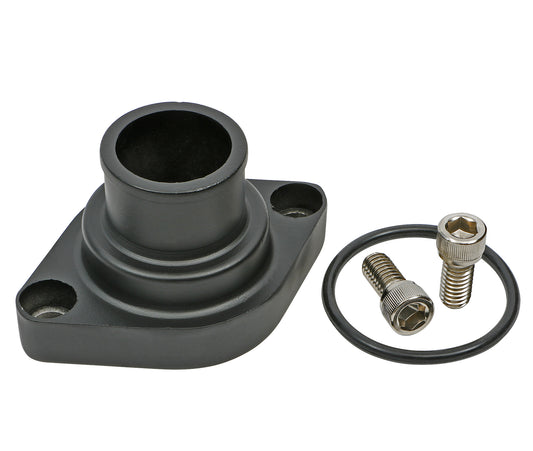 Trans-Dapt Performance Straight-Up Style Water Neck; (O-Ring Seal); Sb And Bb Chevy V8- Black Aluminum 7192