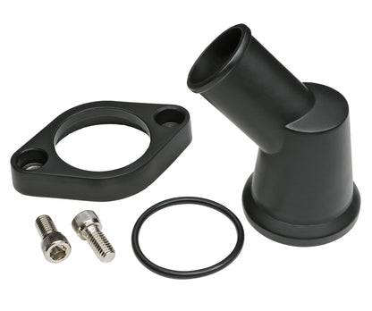 Trans-Dapt Performance 45 Degree Swivel Style Water Neck; (O-Ring Seal); Sb And Bb Chevy V8- Black Aluminum 7193