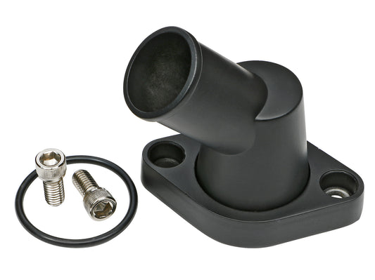 Trans-Dapt Performance 45 Degree Swivel Style Water Neck; (O-Ring Seal); Sb And Bb Chevy V8- Black Aluminum 7193