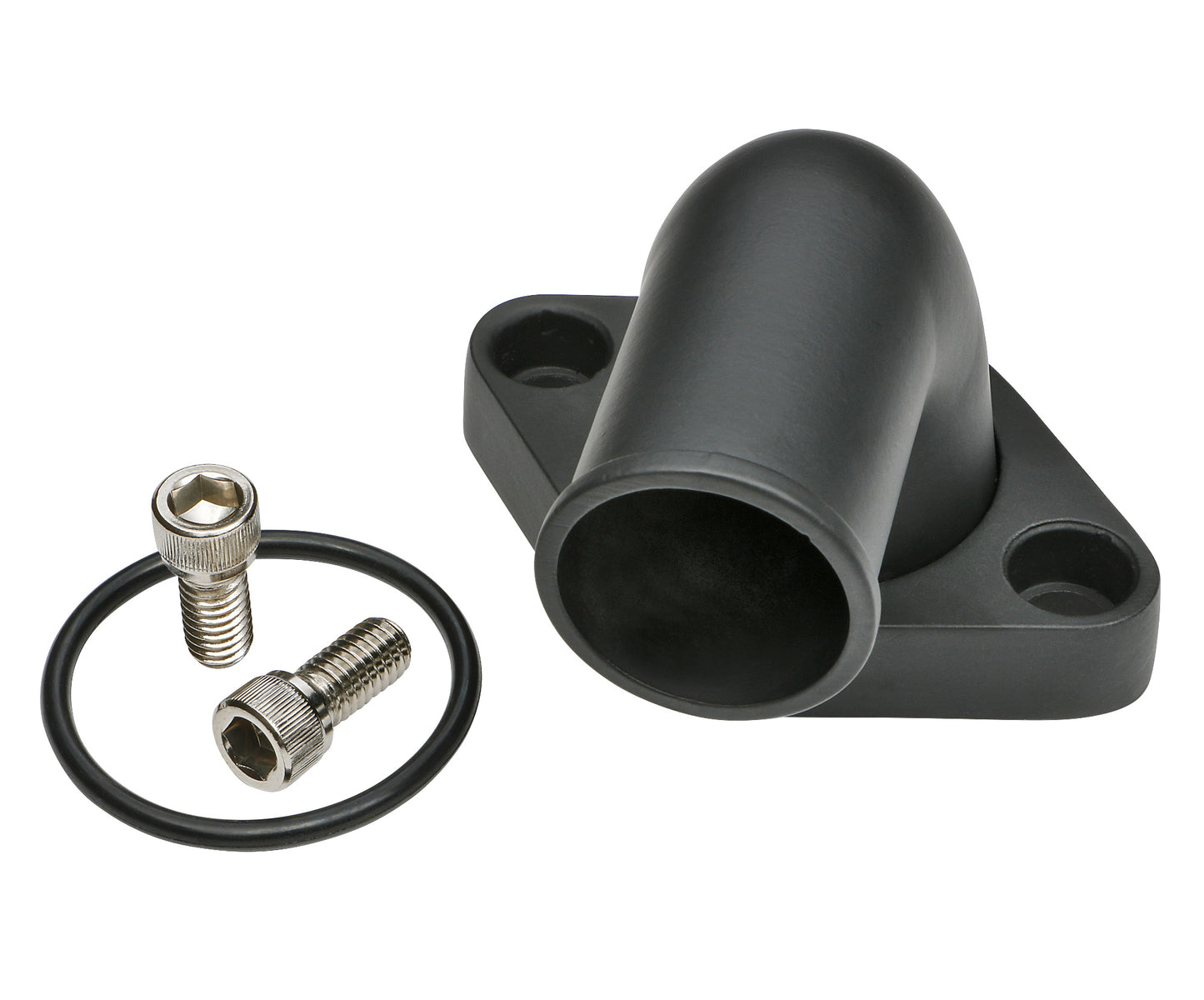 Trans-Dapt Performance 90 Degree Swivel Style Water Neck; (O-Ring Seal); Sb And Bb Chevy V8- Black Aluminum 7194