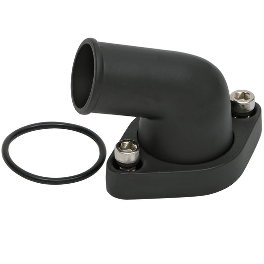 Trans-Dapt Performance 15 Degree Swivel Style Water Neck; (O-Ring Seal); Sb And Bb Chevy V8- Black Aluminum 7195