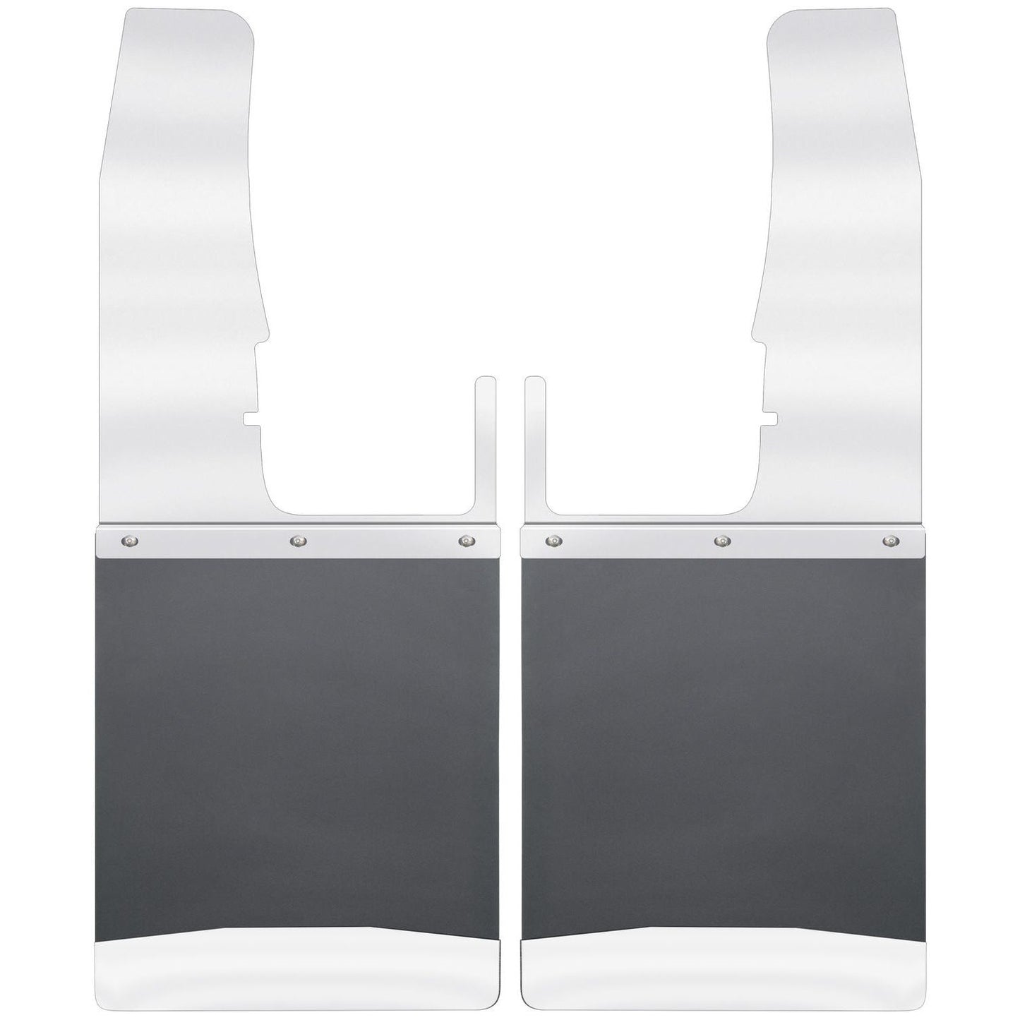 Husky Liners Kick Back Mud Flaps Front 12" Wide - Stainless Steel Top and Weight 17098