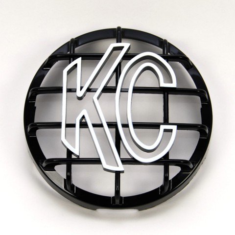 KC HiLiTES 6 Stone Guard - ABS Plastic - Black / White KC Logo 7210
