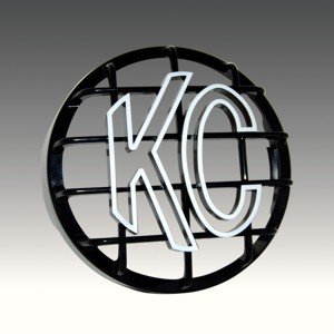 KC HiLiTES 8" Stone Guard - ABS Plastic - Black / White KC Logo 7214