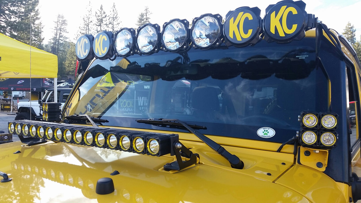 KC HiLiTES Bracket Set - 30 in Light Bar - Hood Mount - Pair - for 07-18 Jeep JK 7324