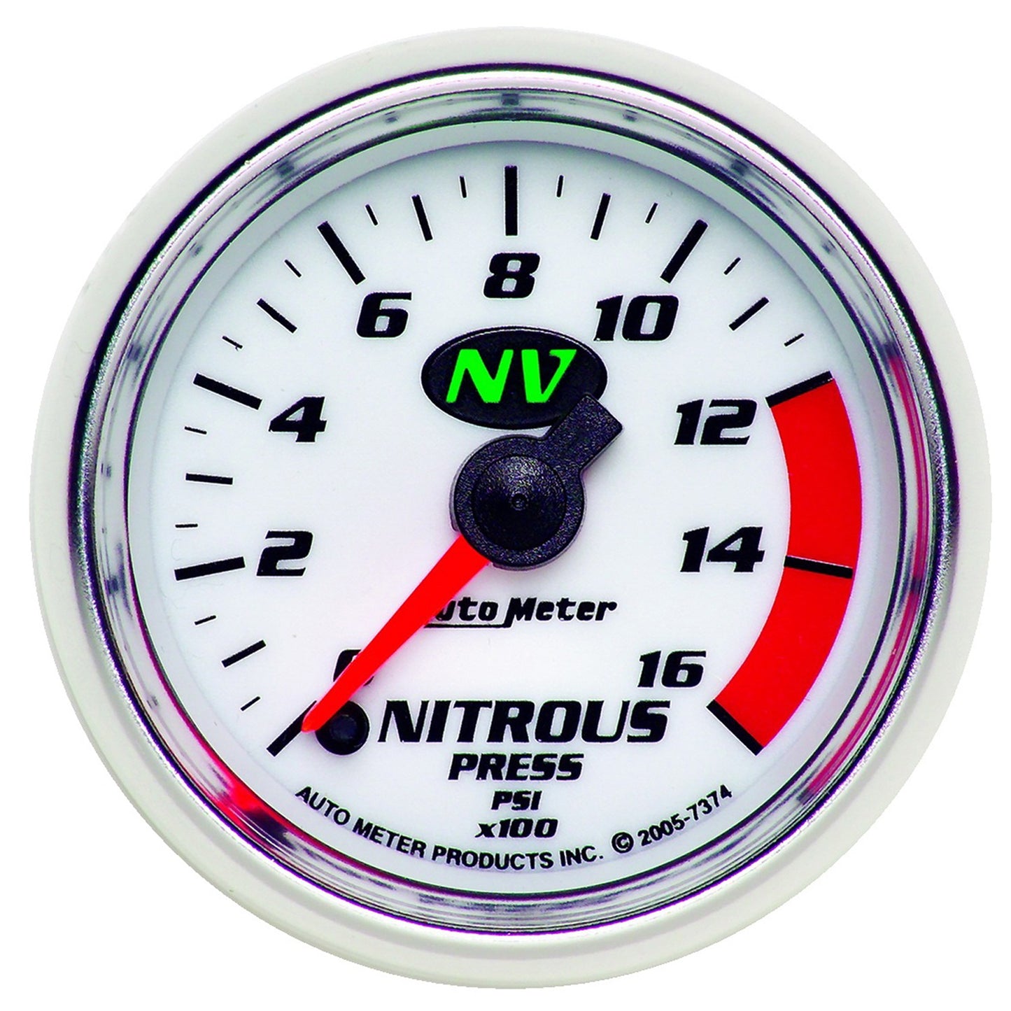 AutoMeter 2-1/16 in. NITROUS PRESSURE 0-1600 PSI NV 7374