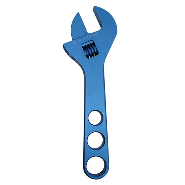 Proform Adjustable AN Wrench; Fits -10AN to -20AN Size Fittings; Blue Anodized Aluminum 67728
