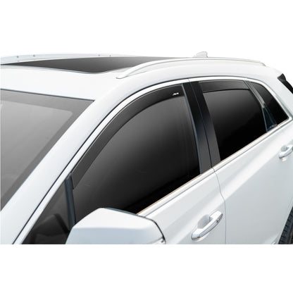 Auto Ventshade 994022 Low Profile Dark Smoke Ventvisor Side Window Deflector 4-Piece Set For 17-23 Cadillac XT5 In-Channel Mount