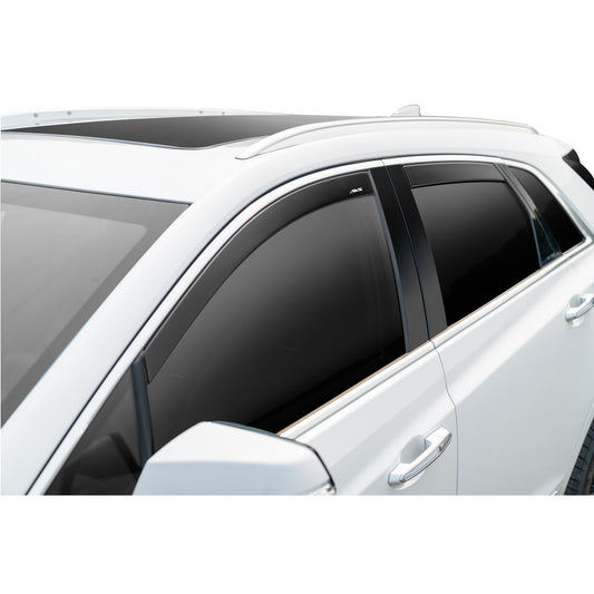 Auto Ventshade 994022 Low Profile Dark Smoke Ventvisor Side Window Deflector 4-Piece Set For 17-23 Cadillac XT5 In-Channel Mount