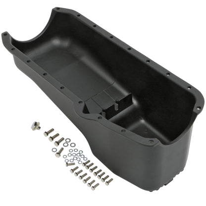Trans-Dapt Performance Finned Black Aluminum Oem-Style Oil Pan; 4 Qts. Capacity; 1955-79 Sb Chevy 283-350 7424