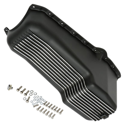 Trans-Dapt Performance Finned Black Aluminum Oem-Style Oil Pan; 4 Qts. Capacity; 1955-79 Sb Chevy 283-350 7424