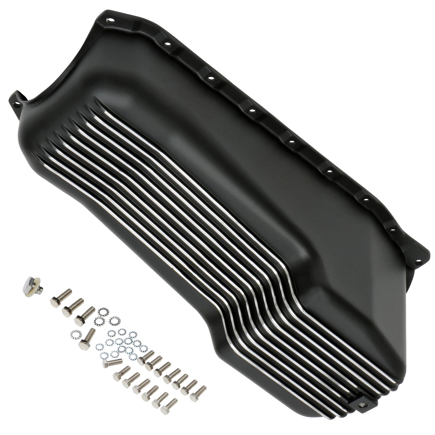 Trans-Dapt Performance Finned Oem-Style Oil Pan Black Aluminum 4 Qts. Capacity; 1986-00 Sb Chevy 305-350 7425