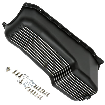 Trans-Dapt Performance Finned Oem-Style Oil Pan Black Aluminum 4 Qts. Capacity; 1986-00 Sb Chevy 305-350 7425