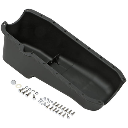 Trans-Dapt Performance Finned Oil Pan Black Aluminum; 1980-85 Sb Chevy 305-350 7426