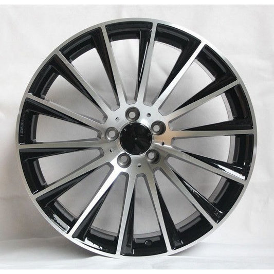 20" X 8.5/9.5" Staggered Aluminum Black Machine Face Wheels Set - Dynamic Performance - R502-BM-20x8.5/9.5-5x112-35/43-66.56