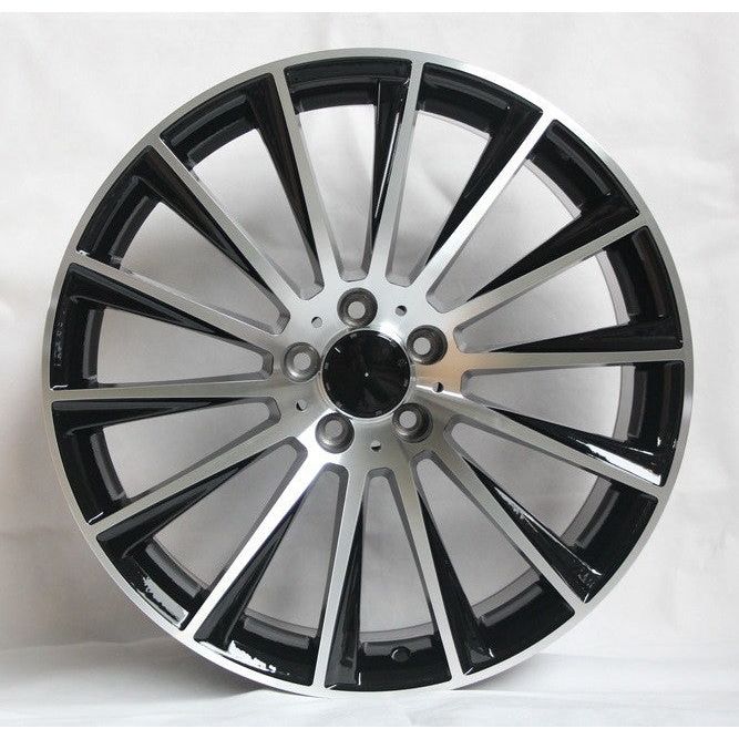 20" X 8.5/9.5" Staggered Aluminum Black Machine Face Wheels Set - Dynamic Performance - R502-BM-20x8.5/9.5-5x112-35/35-66.56