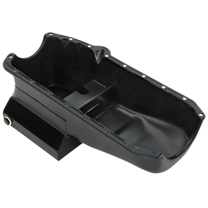 Trans-Dapt Performance Street & Strip Oil Pan With Kickouts Black Steel 7 Qts. Capacity; 8-1/4 In. Deep; 1955-79 Chevy 283-400 7436