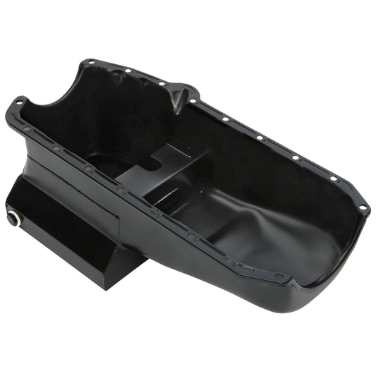 Trans-Dapt Performance Street & Strip Oil Pan With Kickouts Black Steel 7 Qts. Capacity; 8-1/4 In. Deep; 1955-79 Chevy 283-400 7436