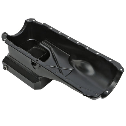 Trans-Dapt Performance Street & Strip Oil Pan With Kickouts Black Steel 6 Qts. Capacity; 8-1/4 In. Deep; 1965-95 Chevy 396-454 (Not Gen V/Vi Engines) 7437