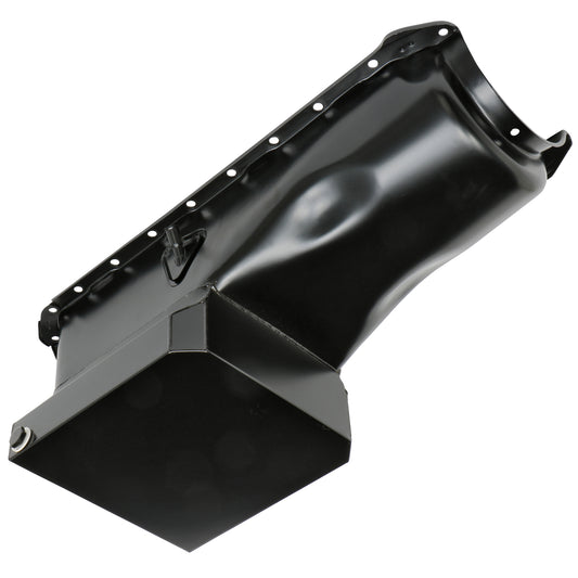 Trans-Dapt Performance Street & Strip Oil Pan With Kickouts Black Steel 6 Qts. Capacity; 8-1/4 In. Deep; 1965-95 Chevy 396-454 (Not Gen V/Vi Engines) 7437