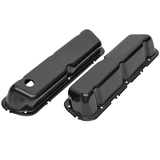 Trans-Dapt Performance O.E.M. Reproduction Design Valve Covers; Stock; 1986-1995 Ford 5.0L- Black Steel 7439